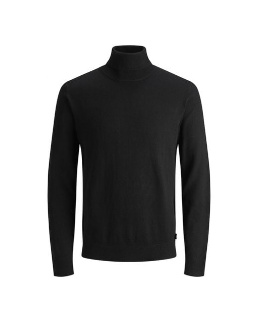 Jack & Jones Trui Emil Knit Roll Neck in het Black voor heren