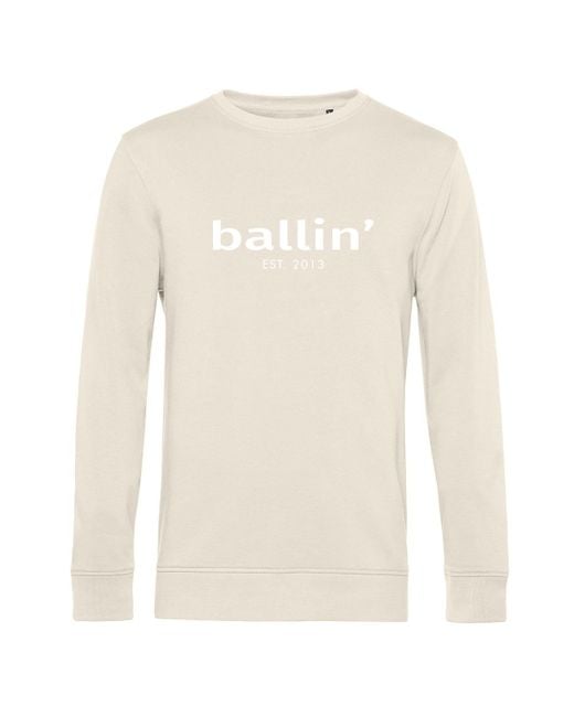 Ballin Amsterdam Est. 2013 Sweaters Basic Sweater Beige in het White voor heren