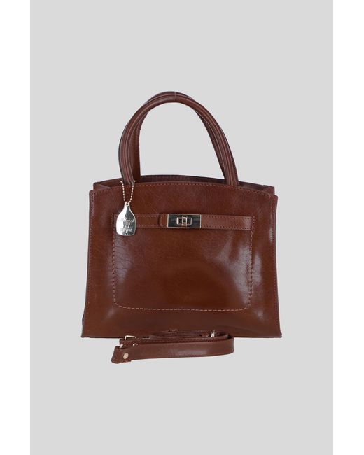 Ashwood Leather Brown Genuine Structured Handbag With Detachable Crossbody Strap
