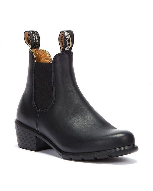 Blundstone Black Chelsea Heel Boots Leather