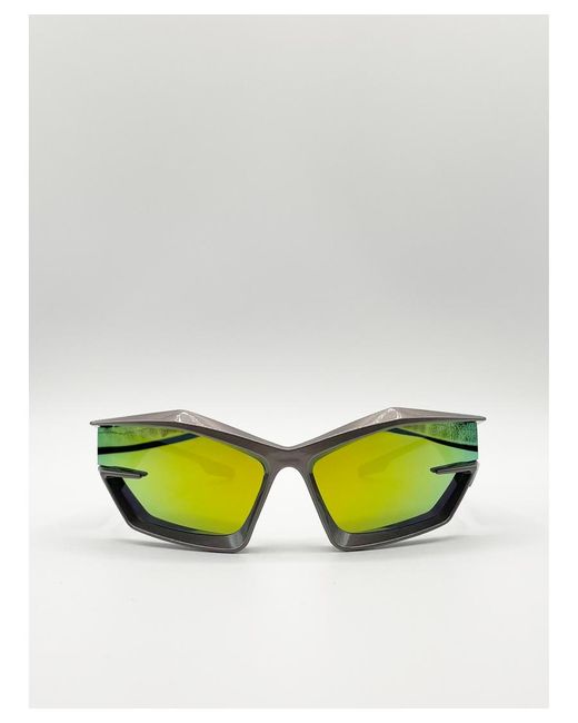 SVNX Yellow Racer Style Plastic Frame Sunglasses for men