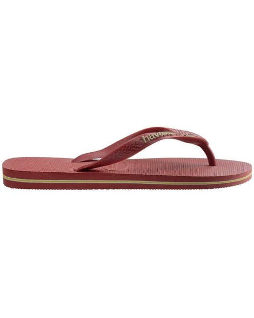 Havaianas Red Brasil Logo Flip Flops for men