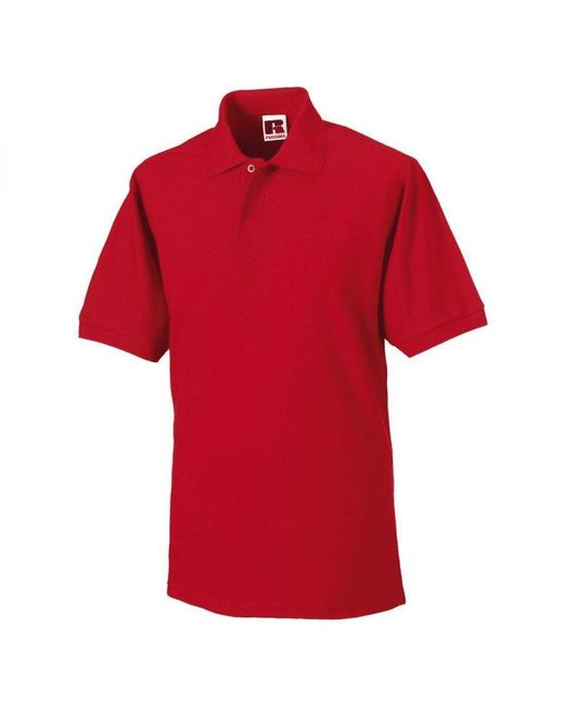 Russell Red Ripple Collar & Cuff Short Sleeve Polo Shirt (Classic) for men