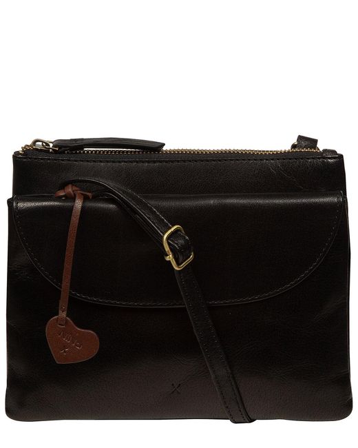 NiNa Amora Black 'Giulietta' Leather Cross Body Bag