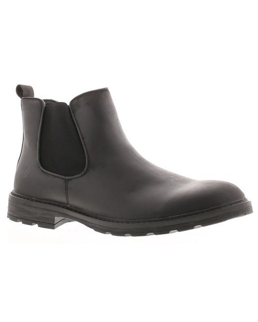Hush Puppies Black Boots Smart James Chelsea Leather Elasticated Leather (Archived) for men