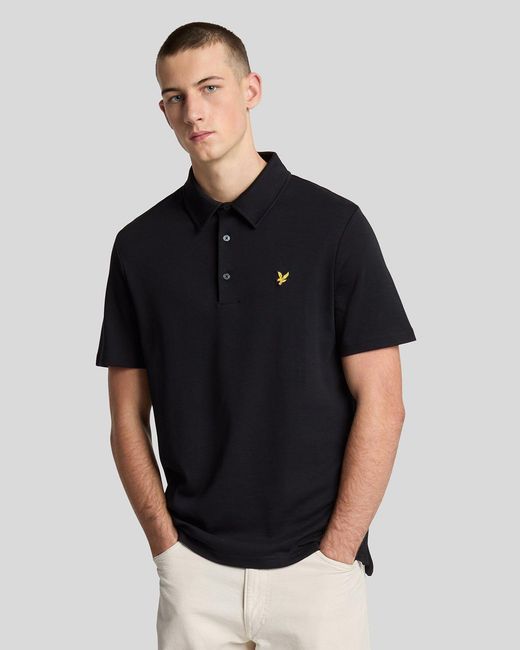 Lyle & Scott Black Interlock Polo Shirt for men