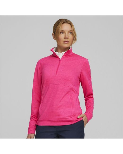 PUMA Pink Cloudspun Rockaway Half-Zip Golf Sweatshirt