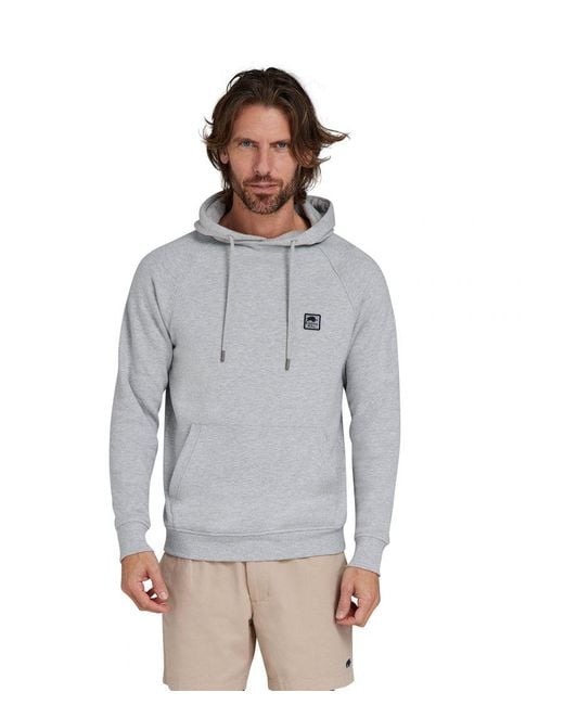 Raging Bull Gray Classic Woven Patch Overhead Hoodie for men
