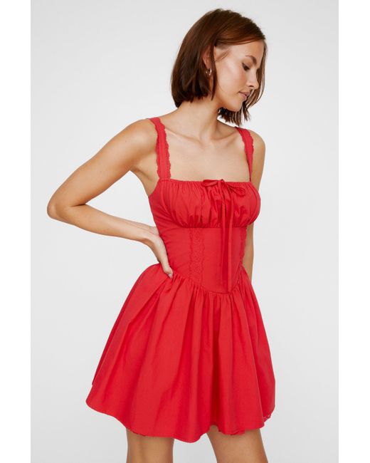 white christmas dresses Sweetheart Lace-Up Corset Skater Dress main image 1