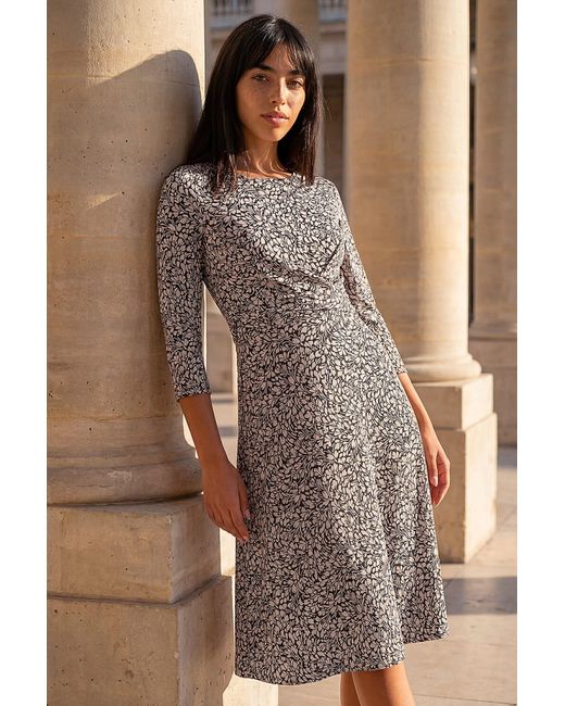 Roman Brown Petite Twist Front Dress