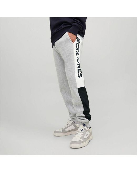 Jack & Jones Gray Slim Fit Sweatpants Ribbed Cuffs Activewear For for men