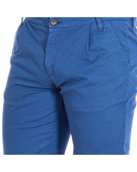 La Martina Blue Bermuda Shorts With Straight Cut Hem Rmb008-Tl257 for men
