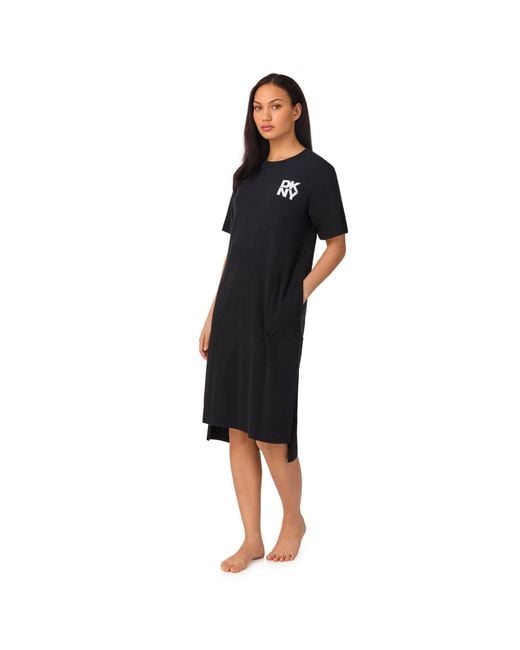 DKNY Black Must Have Basic Midi Sleepshirt