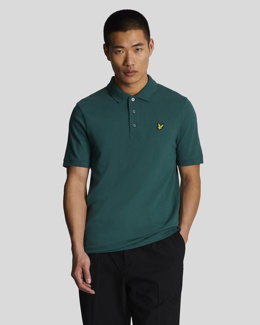 Lyle & Scott Green Plain Polo Shirt for men