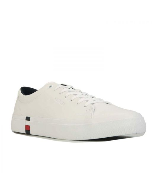 Tommy Hilfiger White Modern Vulc Leather Trainers for men
