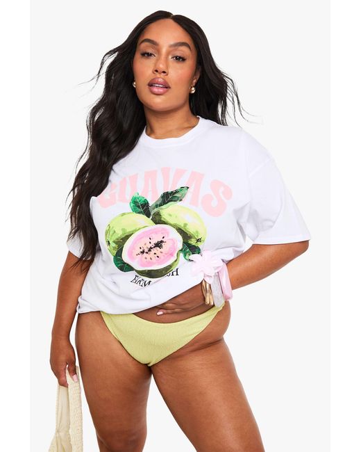 Boohoo White Plus Guavas Oversized T-Shirt