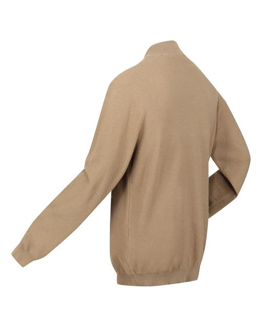 Regatta Natural Keaton Zip Neck Long Sleeve Sweater for men
