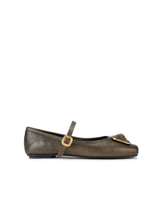 Kurt Geiger Green Leather Pimlico Ballerina Ballet Flats