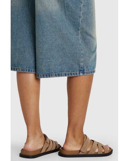 Boohoo Blue Wide Fit Cut Out Strap Detail Sandals
