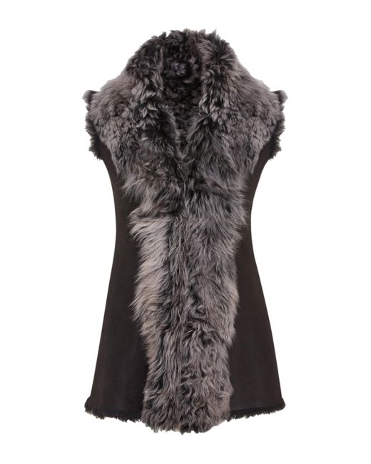 Infinity Leather Black Toscana Shearling Nappa Sheepskin Gilet