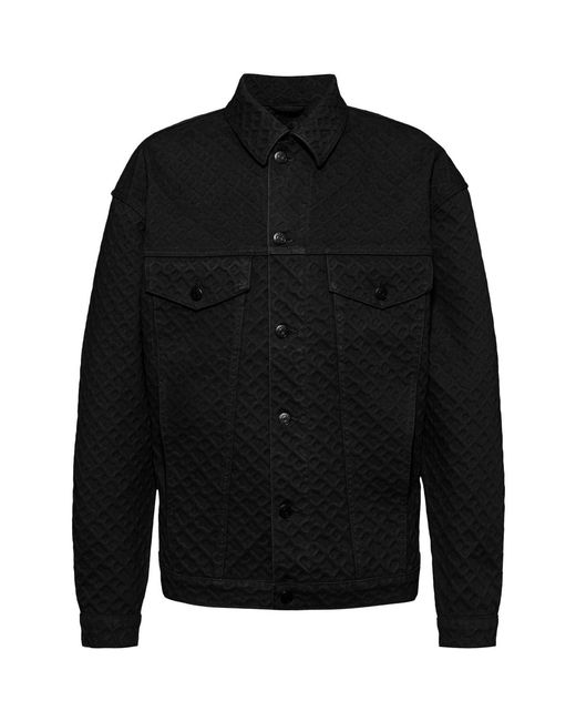 Boss Black Collared Neck Trucker Regular Fit Jacket for men