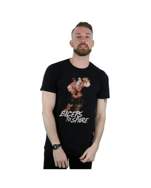 Disney Black Beauty And The Beast Gaston Biceps To Spare T-shirt for men