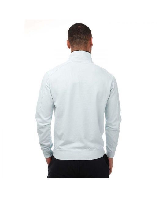 C P Company Light Fleece Sweatshirt Met Rits In Blauw in het White voor heren