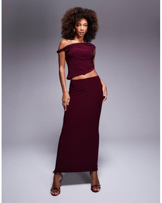 ASOS Purple Co-Ord Slinky Maxi Skirt