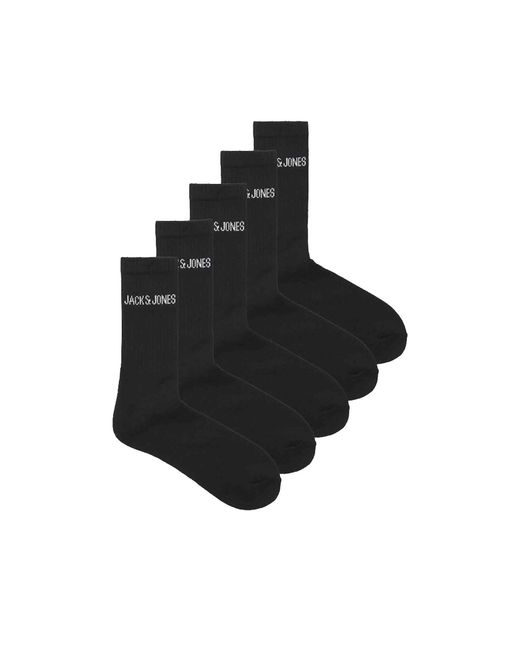 Jack & Jones Black Socks Multipack Of 5 for men