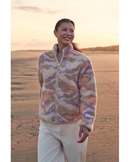 Mountain Warehouse Pink 'Hennie' Printed Borg Jacket With Pockets Warm Everyday Coat