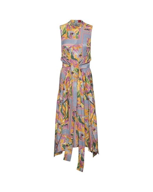 HUGO Brown Kestani High Neck Midi Wrap Dress