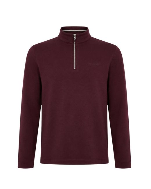 Ted Baker Purple Actosj Branded Quarter Zip Sweater for men
