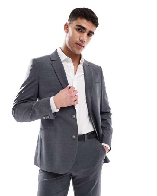 ASOS Blue Washable Slim Suit Jacket With Lightweight Worsted Wool for men