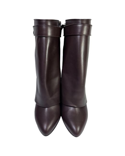 Givenchy Black Shark Lock Wedge Mid-Calf Boots