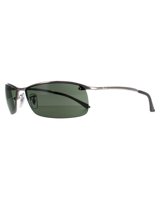Ray-Ban Green Rayban Sunglasses Top Bar 3183 Gunmetal Polarized 004/9A for men