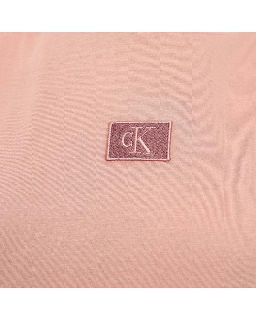 Calvin Klein Dames Gewatteerde Schouder Jersey Jurk In Roze in het White