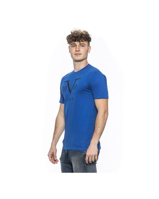 Versace 19.69 Abbigliamento Sportivo Blue 19V69 T-Shirt Rayan Royal Cotton for men