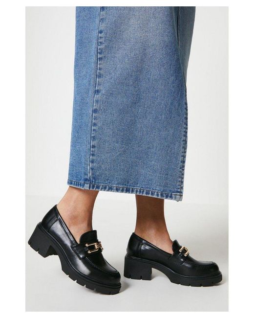 Oasis Blue Bobbi Snaffle Detail Chunky Loafers