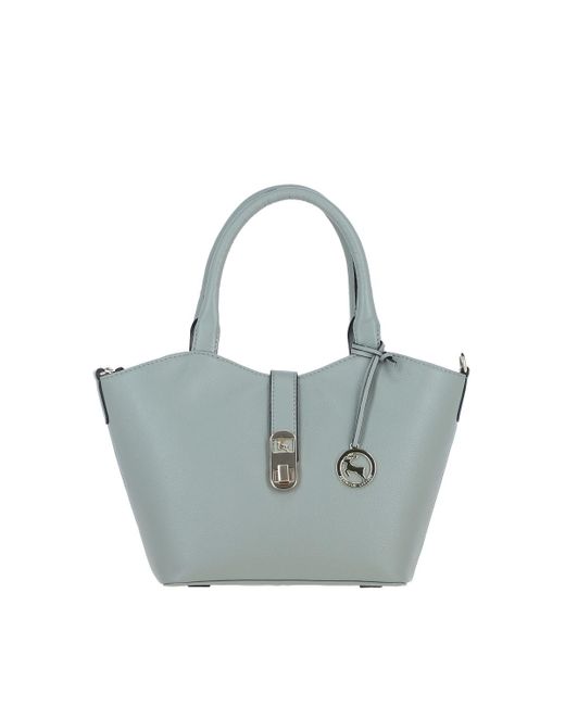 Ashwood Leather Blue 'Maristella' Real Handbag With Detachable Crossbody Strap