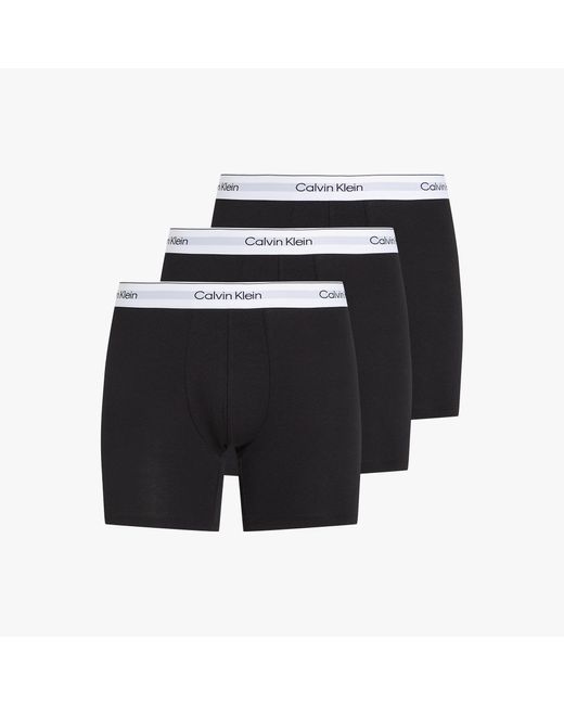 Calvin Klein Black Modern Cotton Stretch 3 Pack Boxer Briefs for men