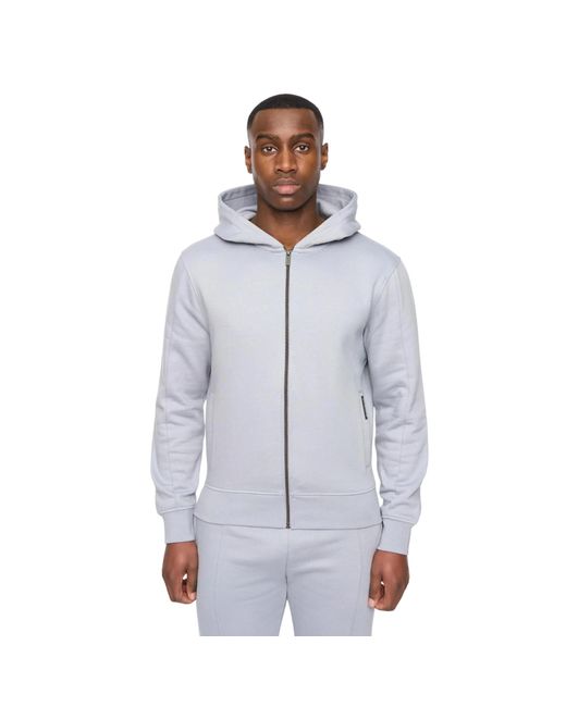 Duck and Cover Blue Chemtars Full Zip Hoodie (Steel) for men
