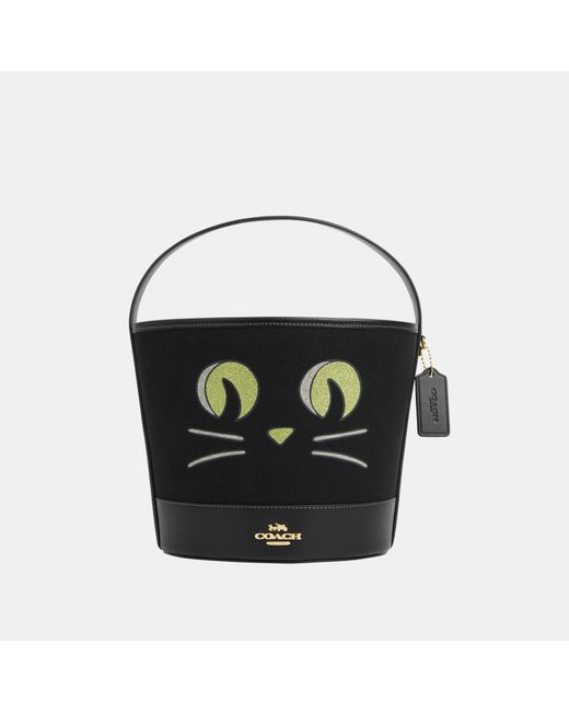COACH Black Halloween Cat Trick Or Treat Bucket
