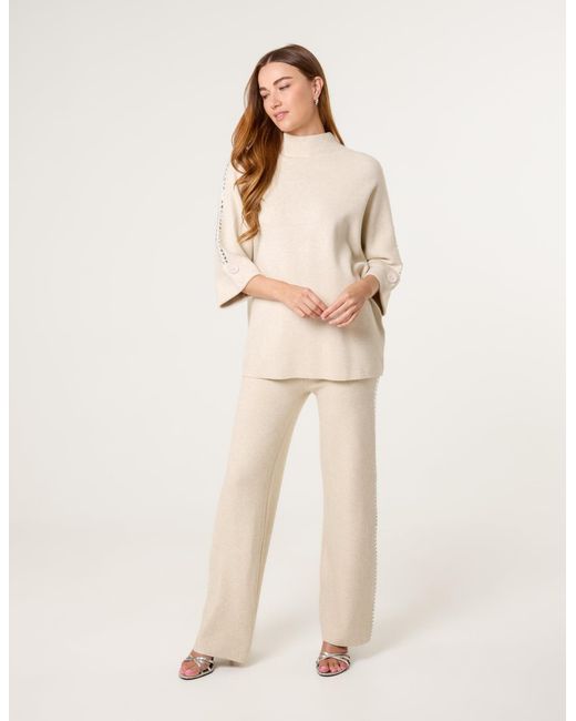 Blue Vanilla Natural Square Rhinestone Trousers