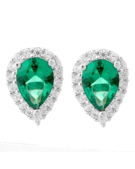 Orphelia Green 'Enora' 925 Sterling Stud Earrings