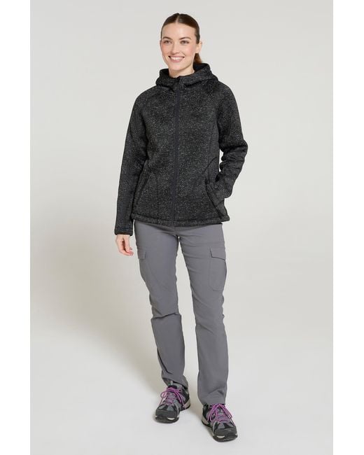 Mountain Warehouse Black 'Nevis' Fur Lined Hoodie Full Zip Warm Cosy Jumper Cotton