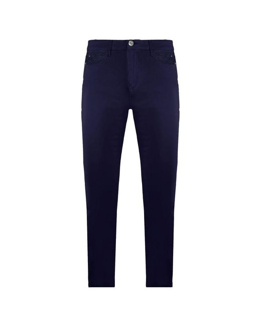 Emporio Armani Blue Slim Fit Chino Trousers Cotton for men
