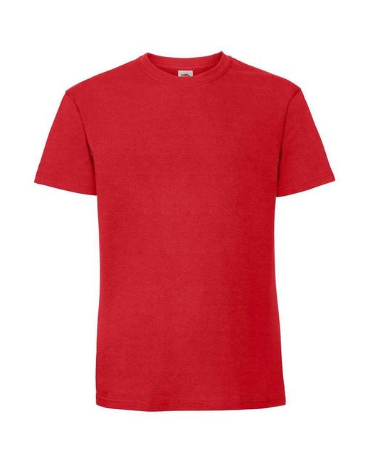 Fruit Of The Loom Red Ringspun Premium T-Shirt for men