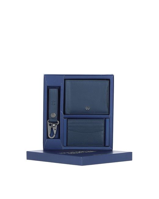 Brampton London Blue 'Zeus' Real Leather Gift Set for men