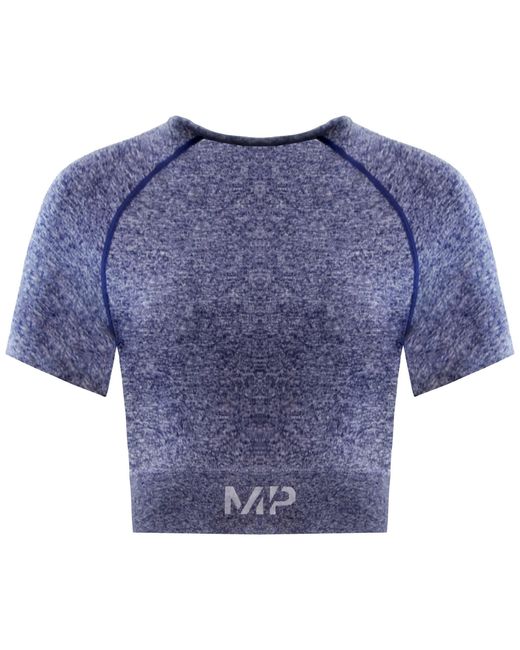 MP Activewear Blue Myprotein Curve Galaxy Crop Top