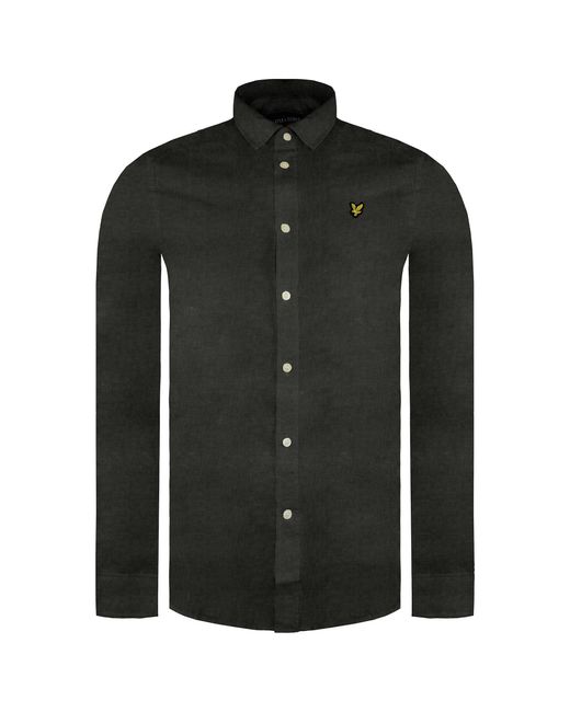 Lyle & Scott Black Multi Yarn Brushed Shirt Cotton for men